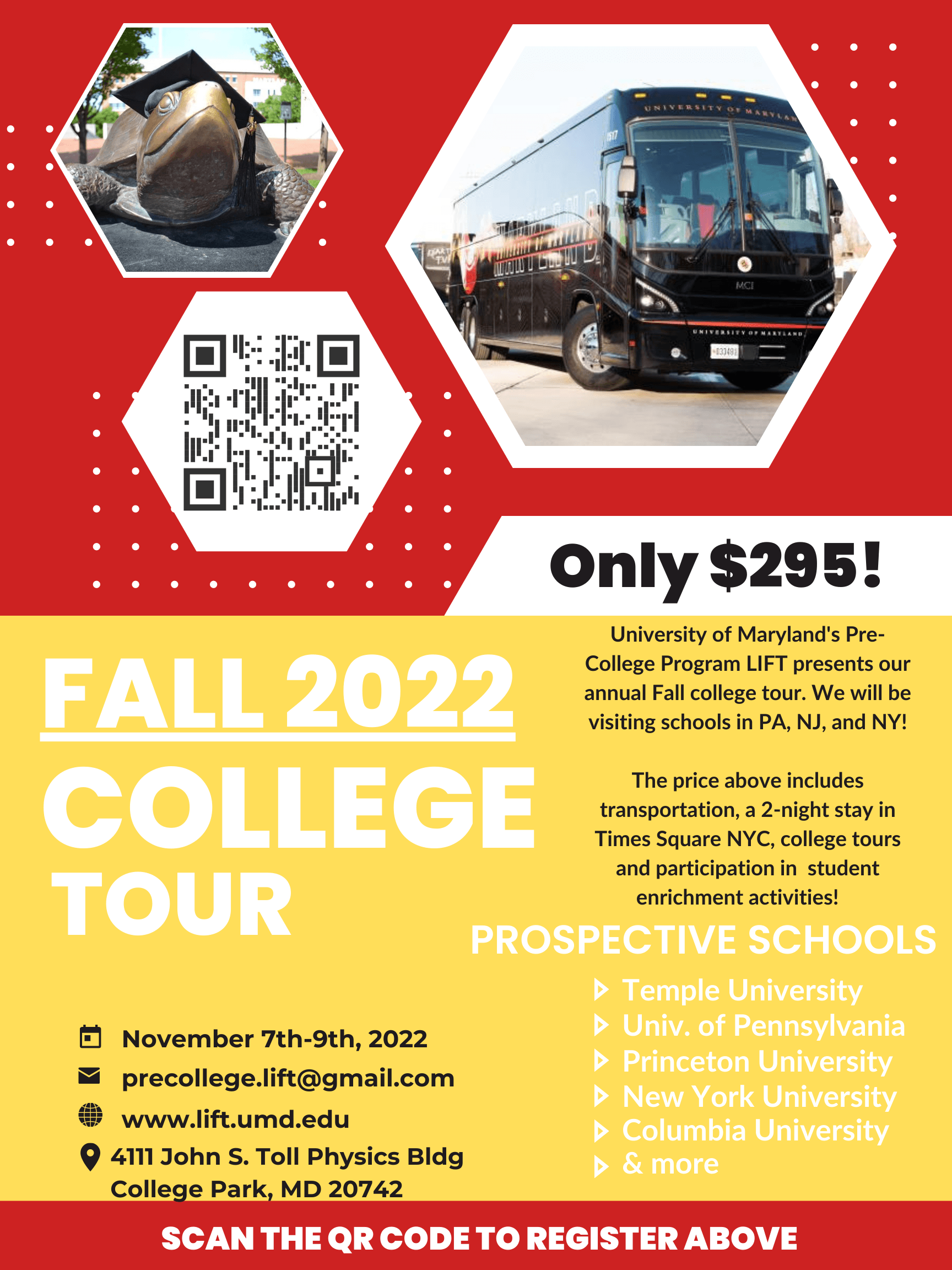 Fall 2022 LIFT College Tour Flyer